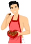 Illustration Of A Half Naked Man Eating Chocolates Sticker