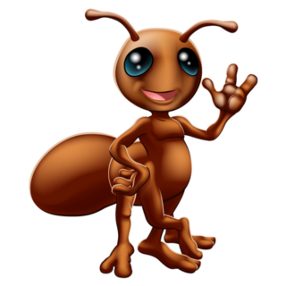 Illustration Of A Happy Cute Cartoon Ant Mascot Sticker