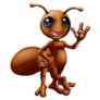 Illustration Of A Happy Cute Cartoon Ant Mascot Sticker
