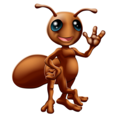 Illustration Of A Happy Cute Cartoon Ant Mascot Sticker