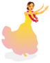 Illustration Of A Hawaiian Hula Dancer In Beautiful Dress Sticker