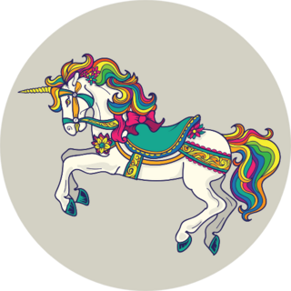 Illustration Of A Horse Rainbow Sticker