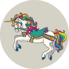 Illustration Of A Horse Rainbow Sticker
