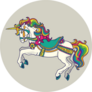Illustration Of A Horse Rainbow Sticker