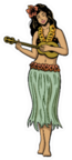 Illustration Of A Hula Girl Dancing Sticker