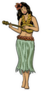 Illustration Of A Hula Girl Dancing Sticker