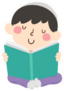 Illustration Of A Jewish Boy Sitting And Reading Sticker