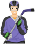 Illustration Of A Man Dressed As An Ice Hockey Player Sticker