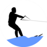 Illustration Of A Man Making Water Ski Sticker