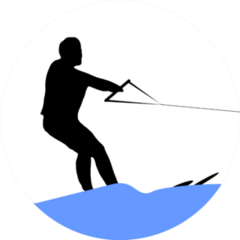 Illustration Of A Man Making Water Ski Sticker