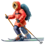 Illustration Of A Man Walking On Skis Sticker