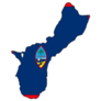 Illustration Of A Map And Flag From Guam Sticker