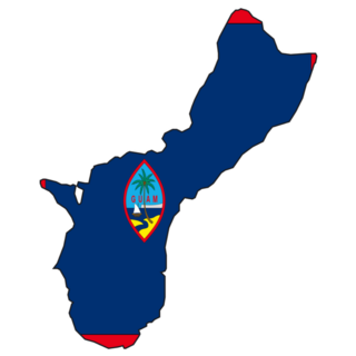 Illustration Of A Map And Flag From Guam Sticker
