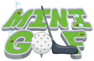 Illustration Of A Mini Golf Course Lettering Sticker