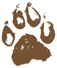 Illustration Of A Muddy Dog Paw Print Sticker