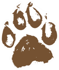 Illustration Of A Muddy Dog Paw Print Sticker