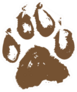 Illustration Of A Muddy Dog Paw Print Sticker