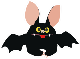 Illustration Of A Nocturnal Rodent Bat Sticker