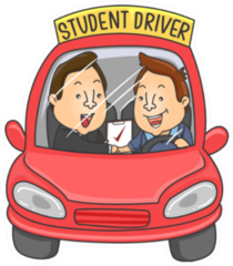 Illustration Of A Red Car Student Driver Sticker