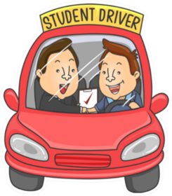 Illustration Of A Red Car Student Driver Sticker