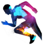 Illustration Of A Running Sports Man With Effects Sticker