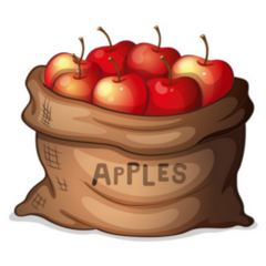 Illustration Of A Sack Of Apples Farm Sticker