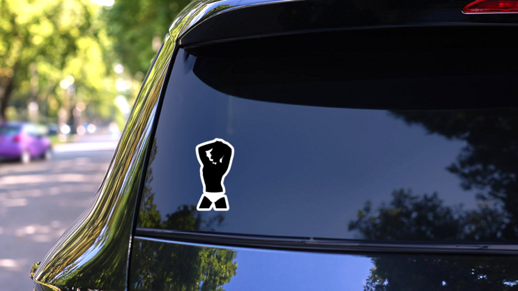Illustration Of A Silhouette Of A Man Dancer Sticker on a Rear Car Window (New) example