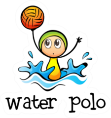 Illustration Of A Stickman Playing Water Polo Sticker