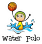 Illustration Of A Stickman Playing Water Polo Sticker