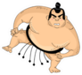 Illustration Of A Sumo Wrestler With One Leg Raised Sticker