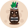 Illustration Of A Tiki Cocktail For Bar On Tan Sticker