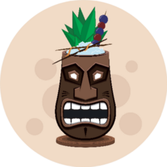 Illustration Of A Tiki Cocktail For Bar On Tan Sticker