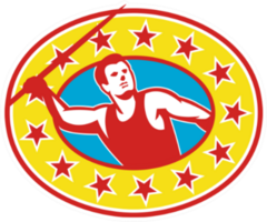 Illustration Of A Track And Field Athlete Javelin Throw Sticker
