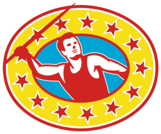 Illustration Of A Track And Field Athlete Javelin Throw Sticker