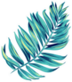 Illustration Of A Tropical Leaf Artistic Brush Stokes Sticker