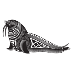 Illustration Of A Walrus Made Of Shapes Sticker