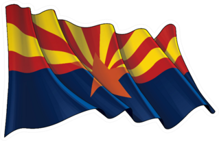 Illustration Of A Waving Flag Of The State Of Arizona Sticker