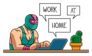 Illustration Of A Wrestling Fighter Working At Home Sticker