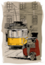Illustration Of A Yellow Fashioned Train Sticker