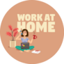 Illustration, Of A Young Woman Working From Home In Pjs Sticker