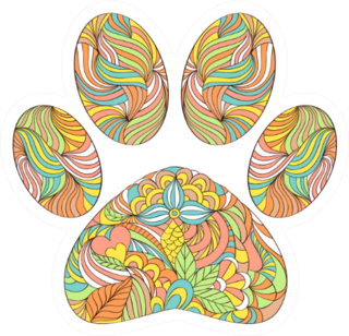 Illustration Of Abstract Animal Paw Print Sticker