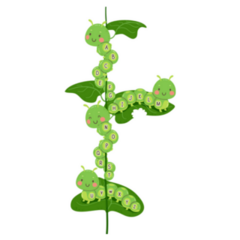 Illustration Of Alphabet Caterpillar Sticker
