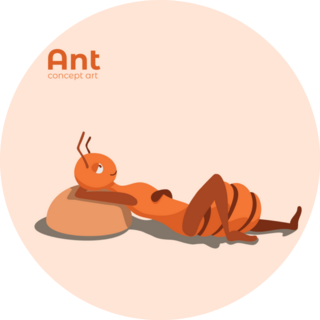Illustration Of An Ant Resting Sticker