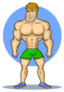 Illustration Of An Athletic, Muscular Man Sticker