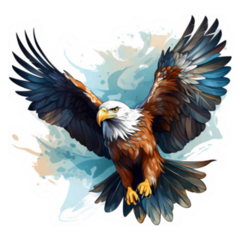 Illustration Of An Eagle With Wings Spread Sticker