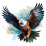 Illustration Of An Eagle With Wings Spread Sticker