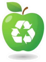 Illustration Of An Isolated Apple Icon With A Recycle Icon Sticker
