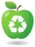 Illustration Of An Isolated Apple Icon With A Recycle Icon Sticker