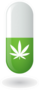 Illustration Of An Isolated Pill With A Marijuana Icon Sticker