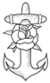 Illustration Of Anchors And Roses Sticker